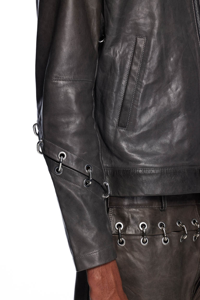 Chain on sale leather jacket